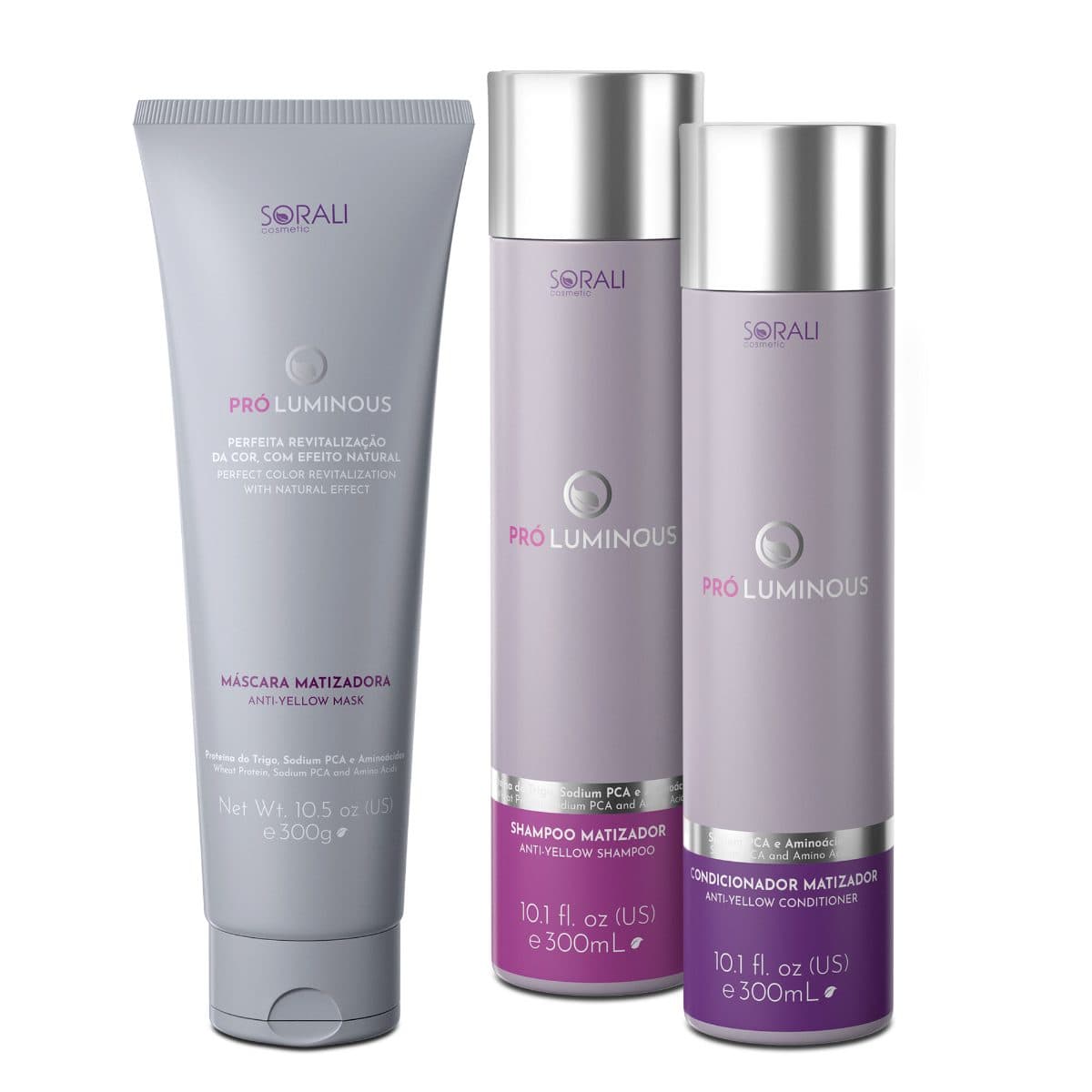 Sorali Pro Luminous Kit - Matizing Shampoo Conditioner & Mask Set for Blonde Hai