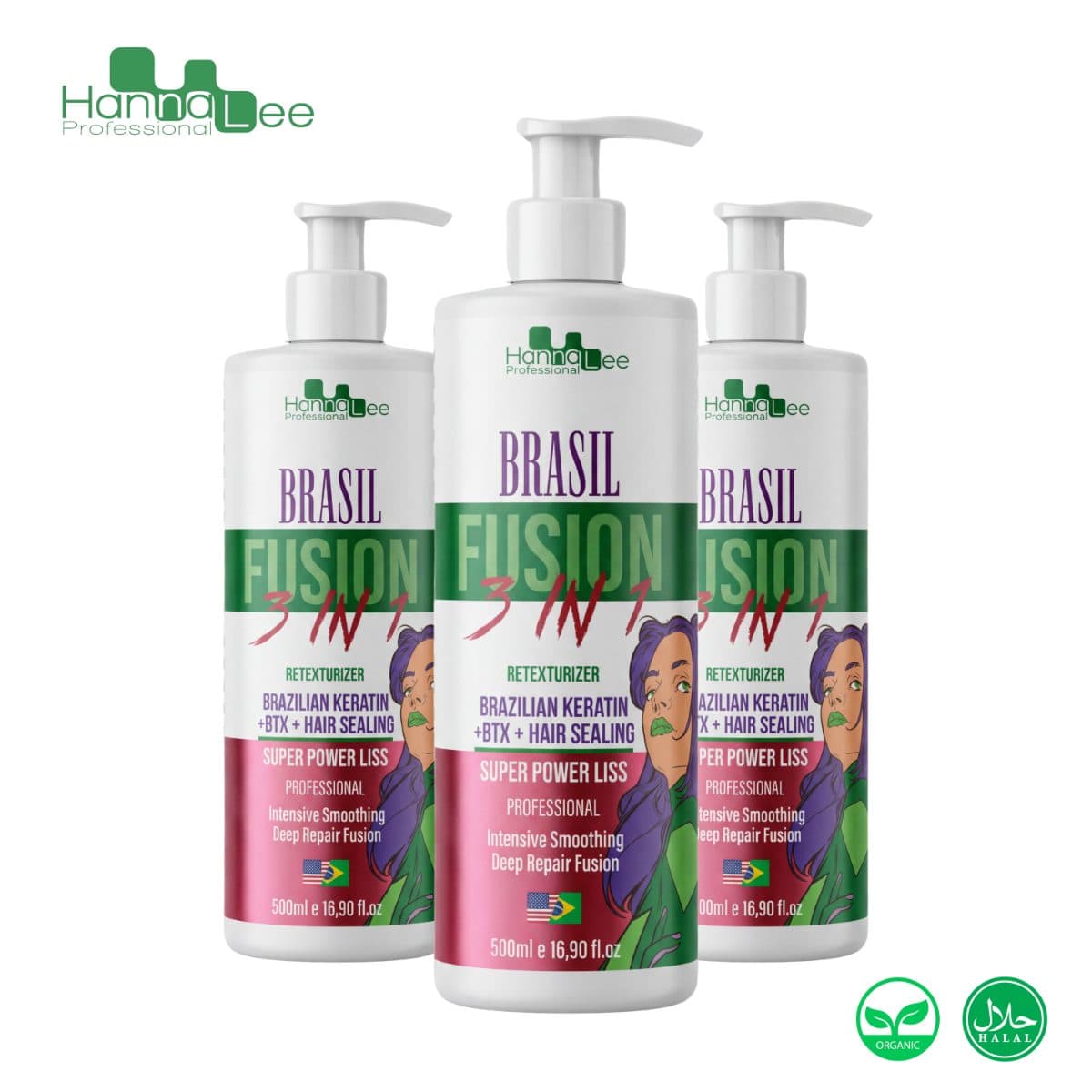 Hanna Lee - 3 in 1 (BOTOX - KERATIN - HAIR SEALING) 3PACK
